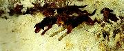 bruno liljefors fyra jagande hundar isho Spain oil painting artist